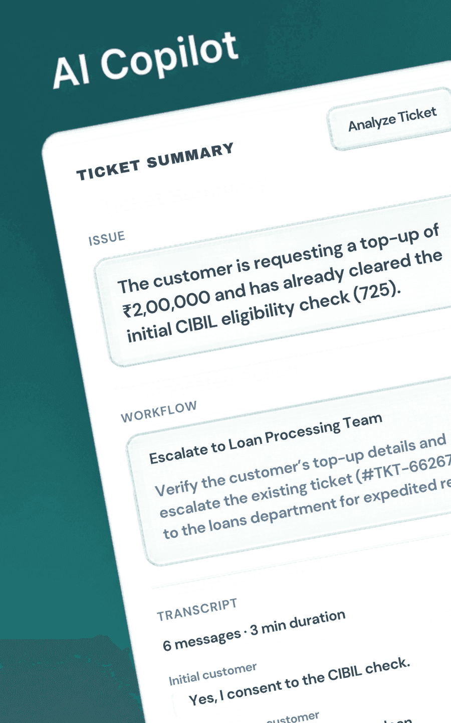 AI ticket summary copilot