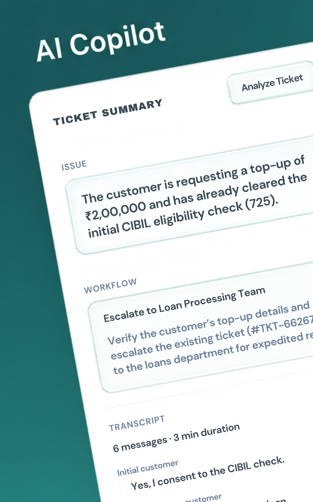 AI ticket summary copilot